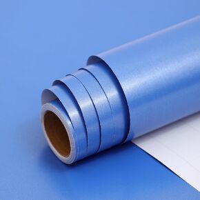 ZJHiome Sky Blue Metallic Wrapping Paper Roll 43cm*10m Solid Color Matte Gift Wrapping Paper Perfect for Wedding Birthday Valentine's Day Christmas Baby Shower Festive Decoration