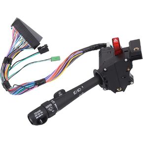 مفتاح إشارة الانعطاف متعدد الوظائف متوافق مع Chevy Silverado Avalanche Tahoe Suburban، GMC Yukon Sierra 1999-2002 استبدال OE 26100839، 3441937، CBS-1038 / ممسحة، غسالات، خطر