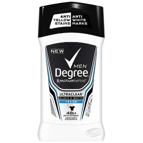 Degree Men UltraClear Antiperspirant Deodorant Black+White, Pack of 12, 72-Hour Sweat and Odor Protection Antiperspirant For Men With MotionSense Technology 2.7 oz