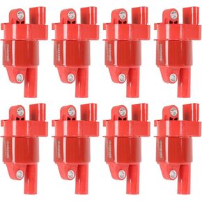 Round Ignition Coil Pack UF414 Replacement For Chevrolet Avalanche Camaro Colorado Corvette Express 1500 2500 3500 4500 Escalade Yukon XL H2 H3 Replace C1512, D514A, 5C1555, 12573190, IC534 Set of 8