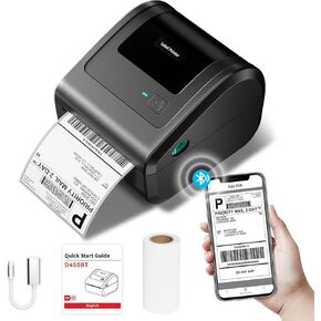 Bluetooth Thermal Label Printer 4x6, D450BT Shipping Label Printer for Small Business - Compatible with Android, iOS, Windows and Mac, Widely Used for Amazon, Shopify, USPS