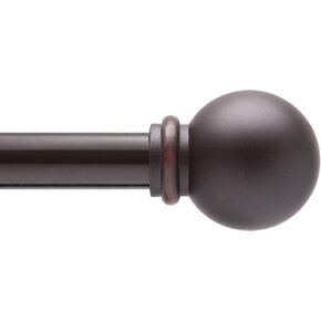 Kenney KNAZ71706 Ball End Standard Decorative Window Curtain Rod, 28-48" Adjustable Length, Antique Brown Finish, 5/8" Diameter Steel Tube in Kuwait