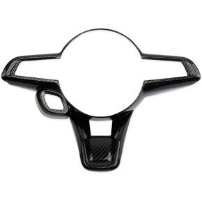 Korlot Carbon Fiber Style Interior Steering Wheel Cover Trim for Dodge Hornet