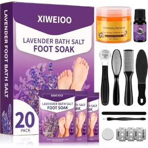 Foot Soak Salts with Epsom Salt for Soaking Lavender Pedicure Foot Bath- 20 Pack Bath sea Salts Foot spa Products kit 21 oz in Kuwait