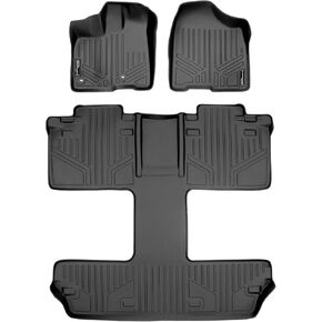 MAXLINER Floor Mats 3 Row Liner Set Black for 2013-2018 Toyota Sienna 7 Passenger Model