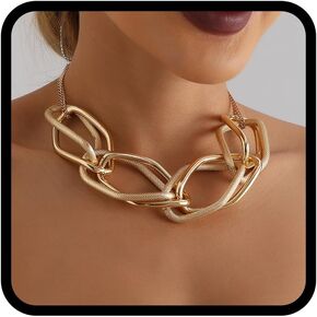 CLOACE Chunky Choker Necklace Gold Thick Necklaces Punk Cuban Chain Jewelry for Women