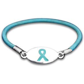 Teal Ribbon Awareness Stretch Wholesale Pack Bracelets - Teal Ribbon Bracelets for Sexual Assault, Rape, and Ovarian Cancer Awareness – Perfect for Support Groups and Fundraisers