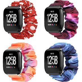 Scrunchie Watch Bands for Fitbit Versa/Versa 2 / Versa Lite/Versa SE Women Men,Replacement Soft Nylon Stretchy Wristabnd For Fitbit Versa Smart Watch