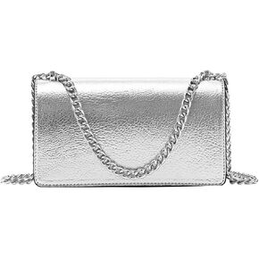 GORGLITTER Women's Metallic Shoulder Bag Y2K Flap Crossbody Bags