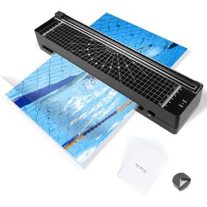 Laminator 13-inch Thermal Laminator with A3Laminating Sheets 10pcs, with Paper Cutter and Corner Rounder,with 2-Min Faster Preheat,Mini Personal Lamination Machine withr for Teacher Home -A3-399