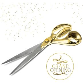 Gold Grand Opening Kit - 11 Inch Scissors for Ribbon Cutting Ceremony and Gold Satin Ribbon for Grand Openings Special Events and Inaugurations