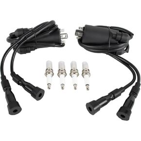 30510-MA6-013 Ignition Coil & Spark Plug with Caps Set Fit for Honda Magna Sabre 700 V45 V65 Magna Sabre 1982-1986 30500-422-003 30500-422-013