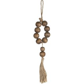 Foreside Home & Garden Herman Beaded Tassel, Natural