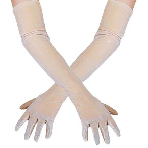 DooWay Opera Long Velvet Gloves Women Touchscreen Elastic Evening Party Cosplay CostumeGloves