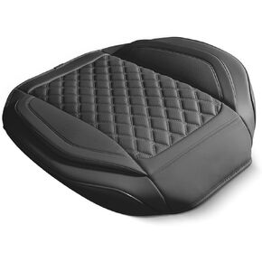 Luxury Faux Leather Car Seat Cover Front Bottom Seat Cushion Cover, Waterproof Anti-Slip and Wrap Around The Bottom Seat Protector Universal Fit for Most Cars Grey Car Accessories Interior