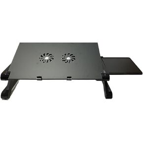 Adjustable Lap Desk Laptop Computer Portable Multifunctional Ergonomic Vented Table Stand Desk Mount Holder (480 * 260mm with Mouse Pad, Black)