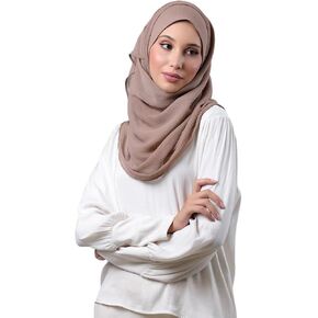 BOKITTA Freestyle Instant Hijab for Women, Premium Crinkled Chiffon Slip On Head Scarf with Inner Cap