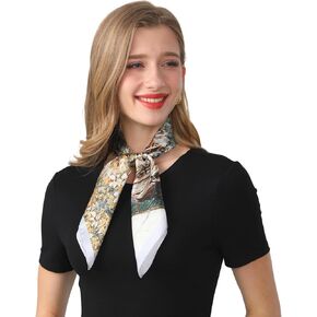 100% Pure Mulberry Silk Bandana Scarf for Women - 27'' Square Neck Scarf Head Scarf for Hair Sleep Gift Packed