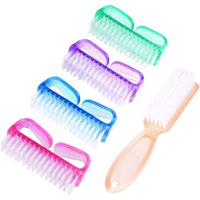 Handle Grip Nail Brush, Hand Fingernail Scrub Cleaning Brushes for Toes and Nails Cleaner, Pedicure Scrubbing tool kit for Men and Women 6 Pack (Multicolor)