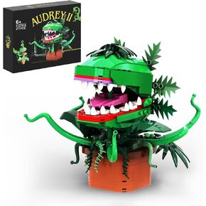 Millionspring Audrey II Piranha Plant Flower Building Kit Toys,Little Shop of Horrors Cannibal with Openable Mouth Collectible Gift for Tv Fans Friends Birthday Christmas Halloween(457pcs)
