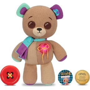 Interactive 14" Plush Teddy Bear. Make A Wish & Bear Comes to Life. Magical Expressive Button Eyes - Happy, Sad, Winks & Blinks. 70+ Expressions & Reactions. Batteries Included. Ages 3+