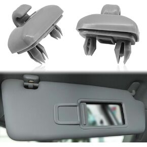 2 قطعة مشابك داخلية لواقي الشمس، دعامة تثبيت مرآة مكياج بمشبك خطاف، خطاف حامل حاجب السيارة المطور، متوافق مع Audi Q5 Q3 A1 A3 A4 A5 S3 S4 S5 TT، OEM: 8U0857562A (رمادي) in Kuwait