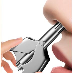 FREHOMEE Nose Hair Trimmer for Man & Woman,No Battery Required,Trimmer for Nose,Ear,Moustache and Whiskers Hair,Waterproof,Stainless Steel with Brush,Allergy-Free,Nasal Clippers,German Technology