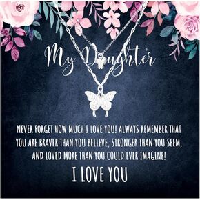 Daughter Gifts from Dad/Mom/Parents - Daughter Necklace Birthday Gifts For Teen Girls Christmas Graduation Prom Jewelry