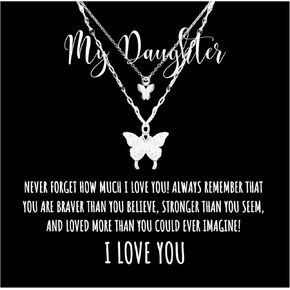 Daughter Gifts from Dad/Mom/Parents - Daughter Necklace Birthday Gifts For Teen Girls Christmas Graduation Prom Jewelry