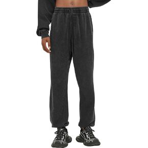 Oymyakon Men's Acid Wash Sweatpants Elastic Waist Drawstring Sweat Pants Cotton Athletic Jogger Long Pants with Pockets