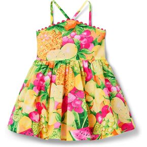 Janie and Jack Girls Fruit Print Dress (Toddler/Little Big Kid)