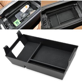 منظم وحدة التحكم المركزية من MARCHFA متوافق مع 2024 2025 Benz E Class E350 E450، منظم صينية صندوق مسند الذراع، صندوق تخزين إدراج مسند الذراع مع 3 قطع من الحصير غير القابل للانزلاق (أسود) in Kuwait