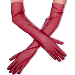 CASDRE Long Tulle Gloves Elbow Length Bridal Arm Sleeves Prom Halloween Costume Sheer Gloves for Women