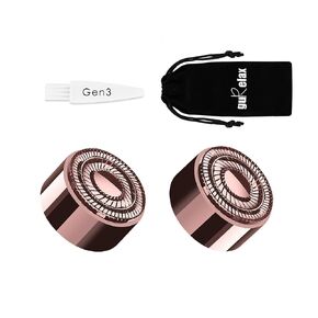 Gurelax Replacement Heads for Flawless, 6 Pcs 18k Gold Facial Hair Remover Replacement Head with Compartment Storage Box, Women Painless Replacement Blades for Finishing Touch Flawles