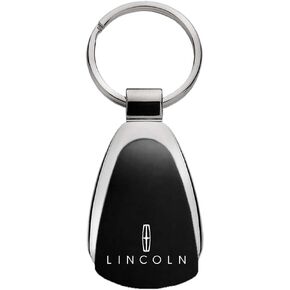 Au-TOMOTIVE GOLD Lincoln Black Tear Drop Metal Key Ring