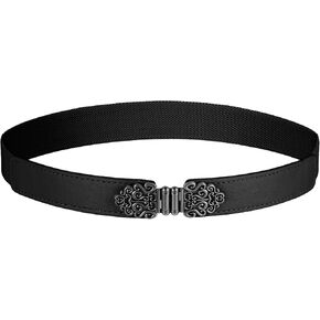 Giantree No Show Women Stretchy Belt, Comfortable Invisible Elastic Belt with Flat Buckle for Pants Jeans Dresses