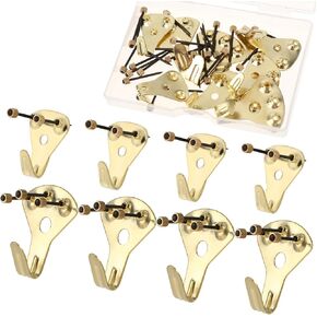 34 Pcs Heavy Duty Picture Hangers with Nails Professional Metal Picture Hanging Hooks Premium Wooden Wall Drywall Hanging Hardware Kits for Pictures Clock Mirror House Decoration in Saudi Arabia