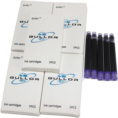 Gullor 35 PCS International Size Pen Ink Cartridge to Fit Jinhao Fountain Pens, 7 Colors, 7 Packs in Saudi Arabia