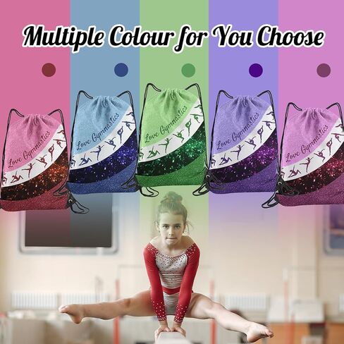Gymnastics Drawstring Bag Gymnastics Backpack Gymnastics Party Favor Bag Team Gifts Bag (Red,1Pcs) in Saudi Arabia