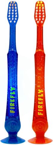 Firefly Light-Up Timer Kids Toothbrush with Suction Cup, Soft - 2 Count (Pack of 1), Assorted in Saudi Arabia