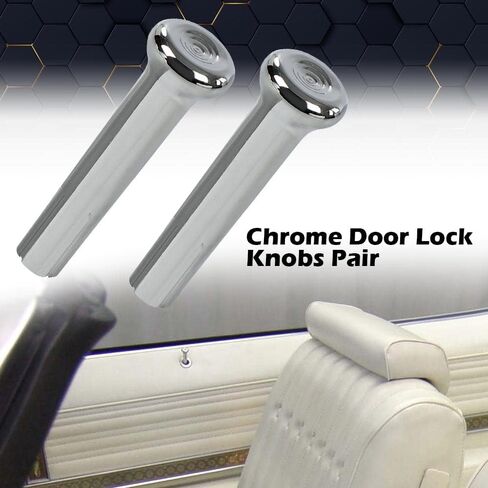 PIT66 Cars Door Lock Knobs Compatible with GM 1971-1988 Chrome Plastic 1 Pair in Saudi Arabia
