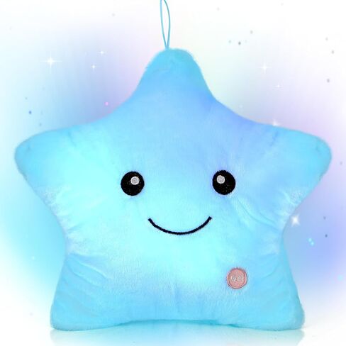 14'' Twinkle Star Glowing Plush Pillows - LED Night Light Pillow Toys,Kids Sleep Aid,Toddler Travel Toy, Birthday Xmas Valentines Day Gifts for Boys Girls Age 3-15 in Saudi Arabia