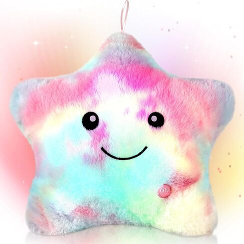 14'' Twinkle Star Glowing Plush Pillows - LED Night Light Pillow Toys,Kids Sleep Aid,Toddler Travel Toy, Birthday Xmas Valentines Day Gifts for Boys Girls Age 3-15 in Saudi Arabia