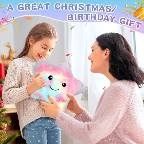 14'' Twinkle Star Glowing Plush Pillows - LED Night Light Pillow Toys,Kids Sleep Aid,Toddler Travel Toy, Birthday Xmas Valentines Day Gifts for Boys Girls Age 3-15 in Saudi Arabia