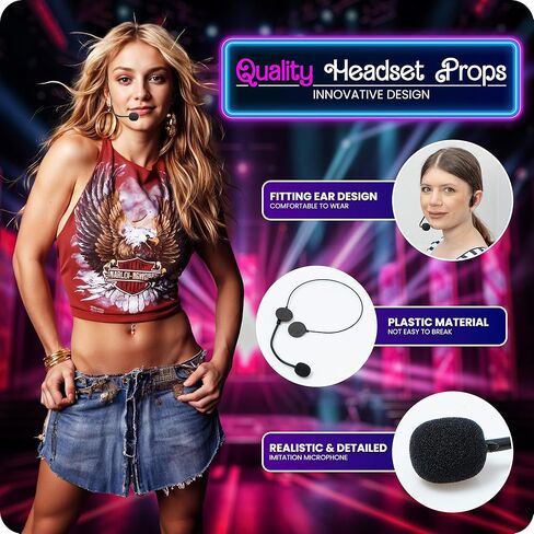 زي زادين هانا مونتانا، زي بريتني سبيرز، سماعة رأس ميكروفون وهمية، ميكروفون، نجمة البوب ​​ليزي ماكغواير، تشيك فيل أ in Kuwait