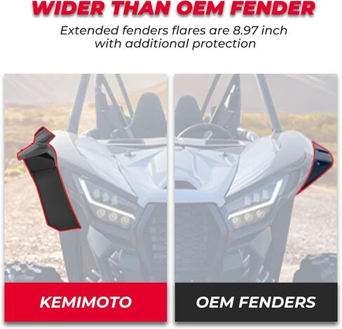 KEMIMOTO UTV واسعة الحاجز مضيئة متوافق مع كاواساكي Teryx KRX 1000 2020-2024 HDPE الثقيلة الموسعة الجبهة الخلفية الحاجز مشاعل XXL الطين مشاعل الحرس 4 قطعة مجموعة الملحقات استبدال 99994-1324 in Saudi Arabia