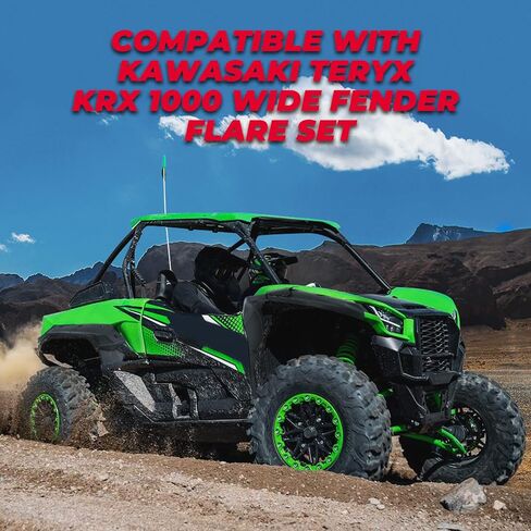 KEMIMOTO UTV واسعة الحاجز مضيئة متوافق مع كاواساكي Teryx KRX 1000 2020-2024 HDPE الثقيلة الموسعة الجبهة الخلفية الحاجز مشاعل XXL الطين مشاعل الحرس 4 قطعة مجموعة الملحقات استبدال 99994-1324 in Saudi Arabia