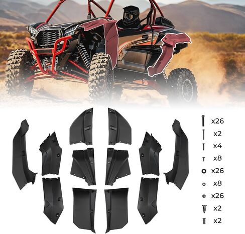 KEMIMOTO UTV واسعة الحاجز مضيئة متوافق مع كاواساكي Teryx KRX 1000 2020-2024 HDPE الثقيلة الموسعة الجبهة الخلفية الحاجز مشاعل XXL الطين مشاعل الحرس 4 قطعة مجموعة الملحقات استبدال 99994-1324 in Saudi Arabia