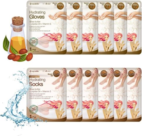 Epielle Moisturizing Foot Masks (Socks 6pk) for foot heel to toe and callus | Foot Cream & Lotion - Sunflower Seed Oil + Avocado Oil + Vitamin E,Mothers Day GIfts in Saudi Arabia