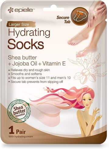 Epielle Moisturizing Foot Masks (Socks 6pk) for foot heel to toe and callus | Foot Cream & Lotion - Sunflower Seed Oil + Avocado Oil + Vitamin E,Mothers Day GIfts in Saudi Arabia